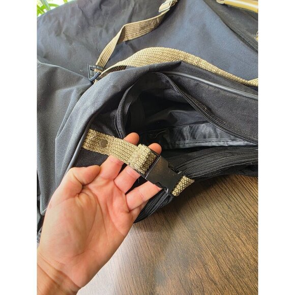 Verdi Tweed & Leather Folding 2-Suiter Garment Bag with Shoulder Strap - Picture 13 of 13